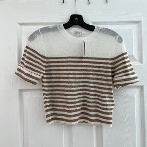 J Crew Cotton-blend Sweater-tee in metallic stripe Size S NWT